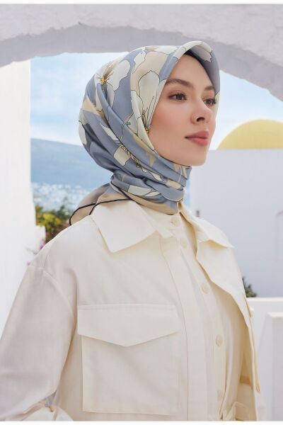 Belli 2025 Yaz Sezonu % 100 Twill İpek Eşarp 4100D 55
