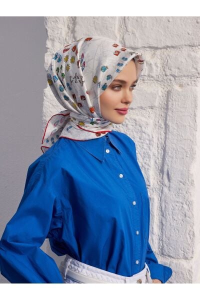 Belli 2025 Yaz Sezonu % 100 Twill İpek Eşarp 4121D 02