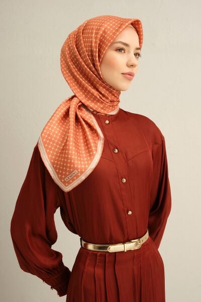 Armine 2025 Ilkbahar Yaz Sezonu % 100 Twill Ipek Eşarp 9345dm 05