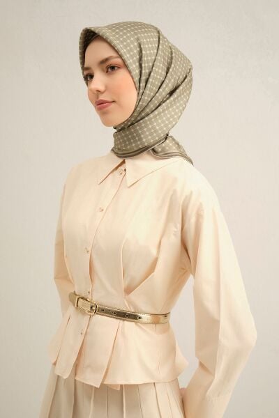 Armine 2025 Ilkbahar Yaz Sezonu % 100 Twill Ipek Eşarp 9345dm 33