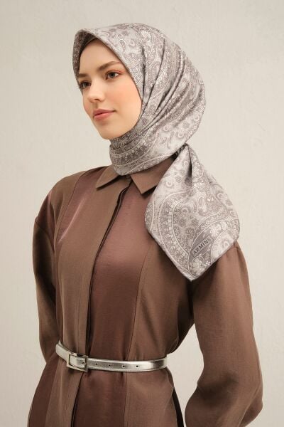 Armine 2025 Ilkbahar Yaz Sezonu % 100 Twill Ipek Eşarp 9304dm 02