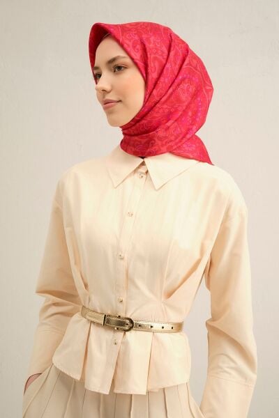 Armine 2025 Ilkbahar Yaz Sezonu % 100 Twill Ipek Eşarp 9304dm 55