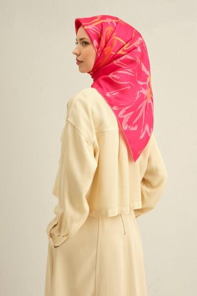 Armine 2025 Ilkbahar Yaz Sezonu % 100 Twill Ipek Eşarp 9322dm 09