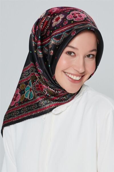 Armine Nostalji Serisi %100 Sura İpek Eşarp 7866D 09