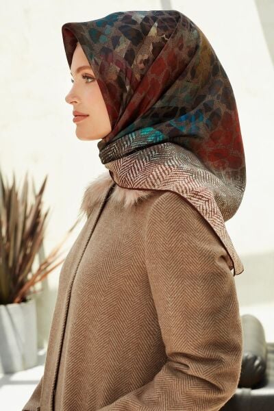 Armine Nostalji Serisi %100 Sura İpek Eşarp 8201D 31