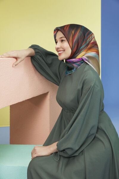 Armine Nostalji Serisi %100 Twill İpek Eşarp 8508D 31
