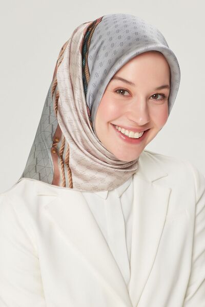 Armine Nostalji Serisi %100 Twill İpek Eşarp 8519D 35