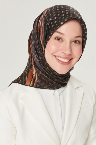 Armine Nostalji Serisi %100 Twill İpek Eşarp 8519D 01