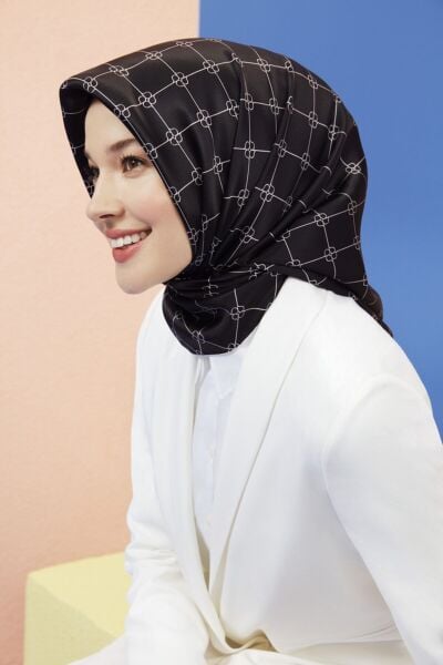 Armine Nostalji Serisi %100 Twill İpek Eşarp 8555D 14