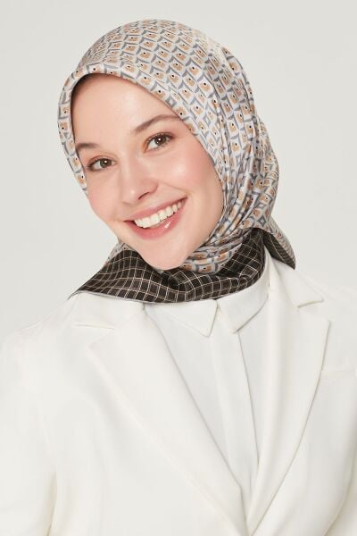 Armine Nostalji Serisi %100 Twill İpek Eşarp 8557D 37