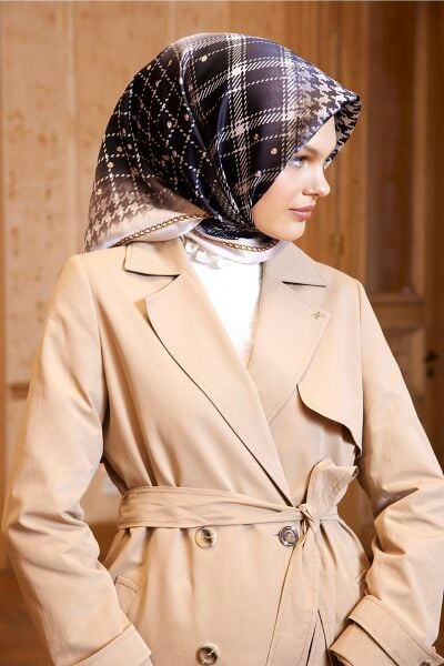 Armine Nostalji Serisi %100 Twill İpek Eşarp 8612D 04