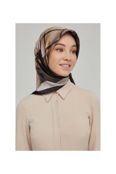 Armine Nostalji Serisi %100 Twill İpek Eşarp 8620D 08