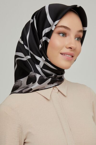 Armine Nostalji Serisi %100 Twill İpek Eşarp 8653D 22