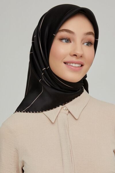 Armine Nostalji Serisi %100 Twill İpek Eşarp 8655D 01