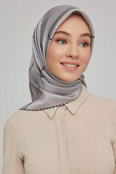 Armine Nostalji Serisi %100 Twill İpek Eşarp 8655D 07