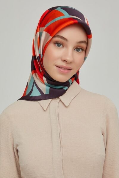 Armine Nostalji Serisi %100 Twill İpek Eşarp 8664D 09