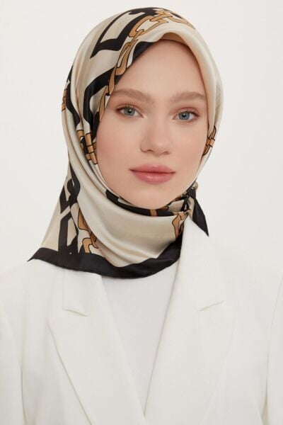Armine Nostalji Serisi %100 Twill İpek Eşarp 8736D 01