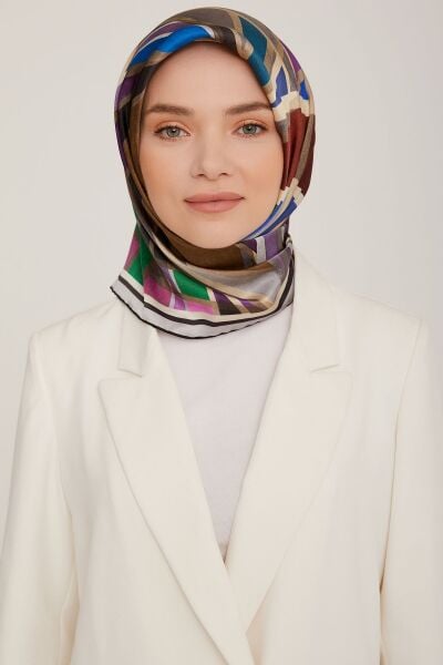 Armine Nostalji Serisi %100 Sura İpek Eşarp 8843D 34