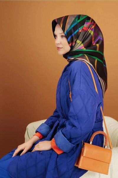 Armine Nostalji Serisi %100 Twill İpek Eşarp 8843D 07