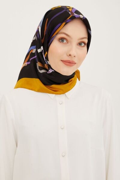 Armine Nostalji Serisi %100 Twill İpek Eşarp 8902D 38
