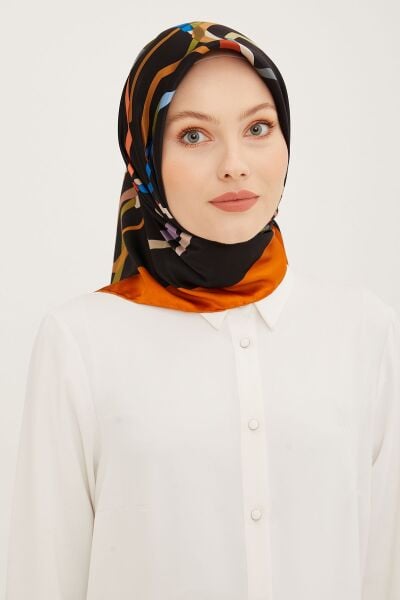 Armine Nostalji Serisi %100 Twill İpek Eşarp 8902D 36