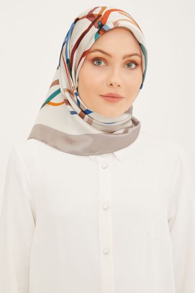 Armine Nostalji Serisi %100 Twill İpek Eşarp 8902D 01