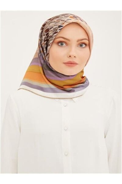 Armine Nostalji Serisi %100 Twill İpek Eşarp 8934D 31