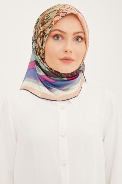 Armine Nostalji Serisi %100 Twill İpek Eşarp 8934D 26