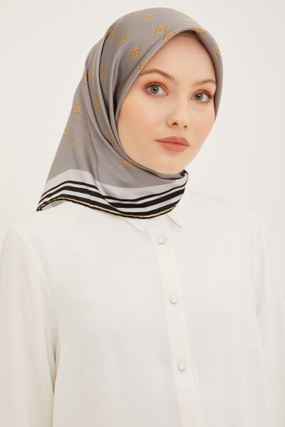 Armine Nostalji Serisi %100 Sura İpek Eşarp 8959D 03