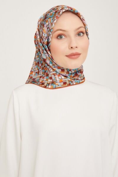 Armine Nostalji Serisi %100 Twill İpek Eşarp 9004D 07