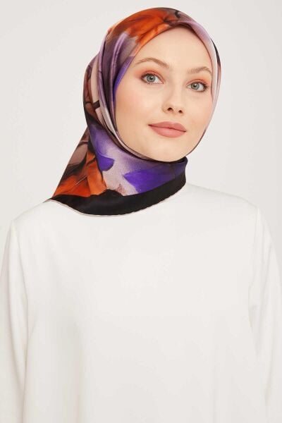 Armine Nostalji Serisi %100 Twill İpek Eşarp 9014D 02