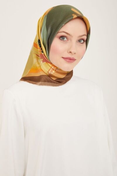 Armine Nostalji Serisi %100 Twill İpek Eşarp 9145D 33