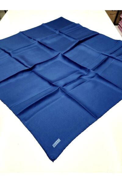 Belli % 100 Twill İpek Eşarp Düz Boyalı 15 Saks Mavi