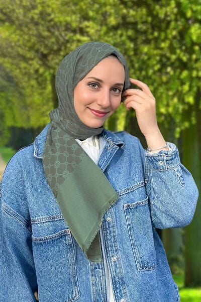 Aker Elegance Monogram Şal 951 Çağla Yeşili
