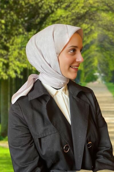 Aker Elegance Monogram Şal 973 Gümüş Gri