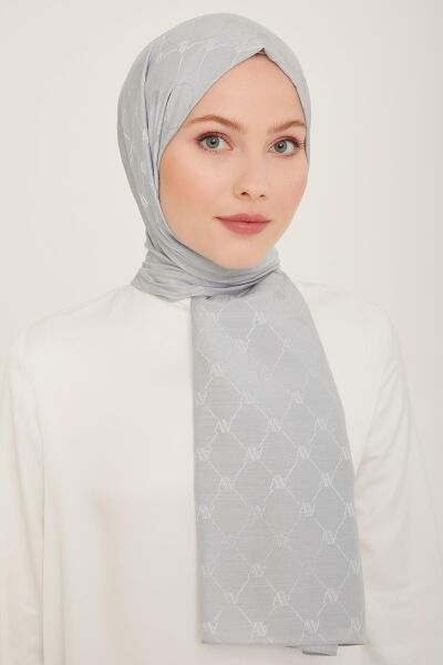 Armine Trend Monogram Şal 1 23018 Gri