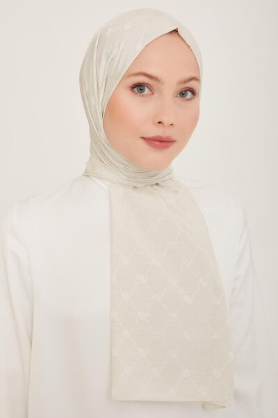 Armine Trend Monogram Şal 1 23003 Ekru