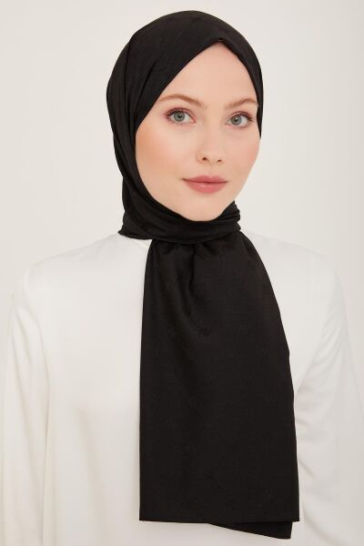 Armine Trend Monogram Şal 1 83 Siyah